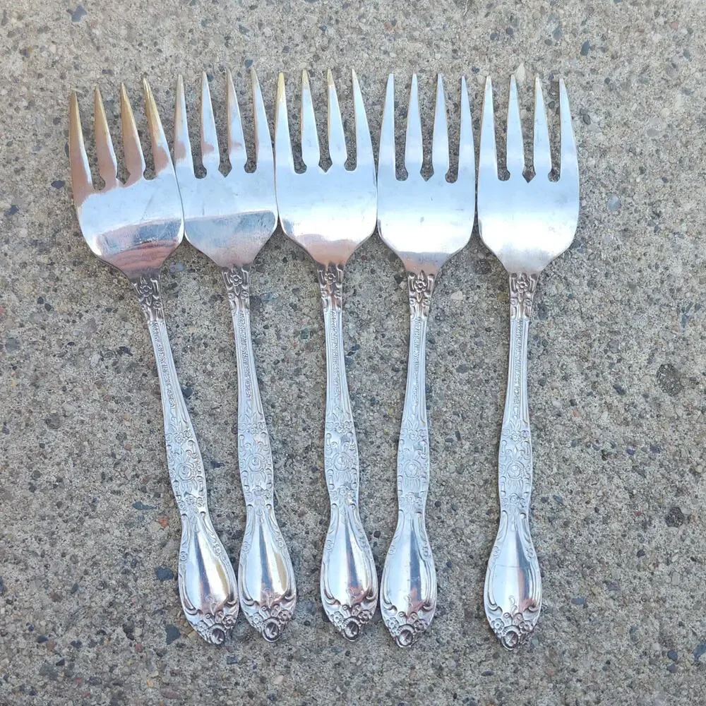 Oneida Northland Carolina Salad Forks Set Of 5 Stainless Korea Floral Flatware